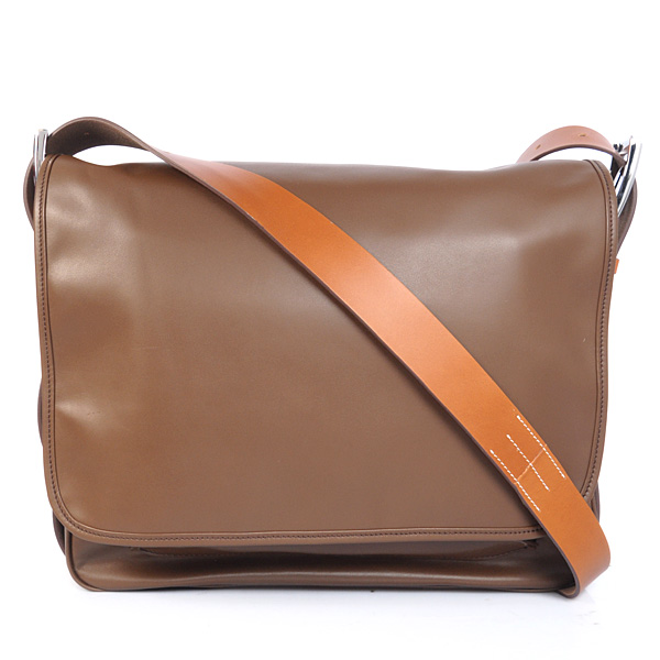 92118 Hermes 35 centimetri Barda mens borsa di cuoio del Cowskin in Dark Brown